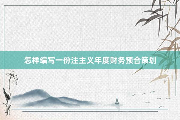 怎样编写一份注主义年度财务预合策划