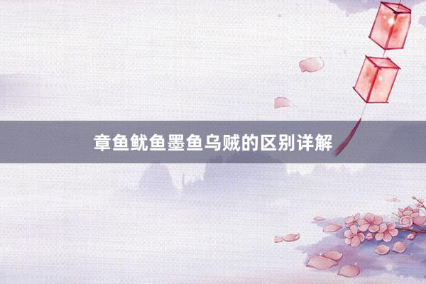 章鱼鱿鱼墨鱼乌贼的区别详解