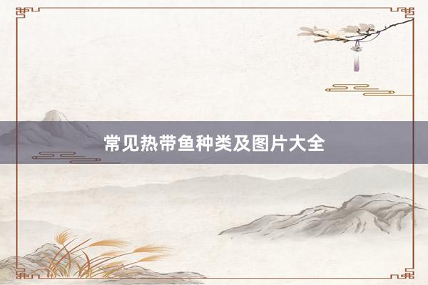 常见热带鱼种类及图片大全